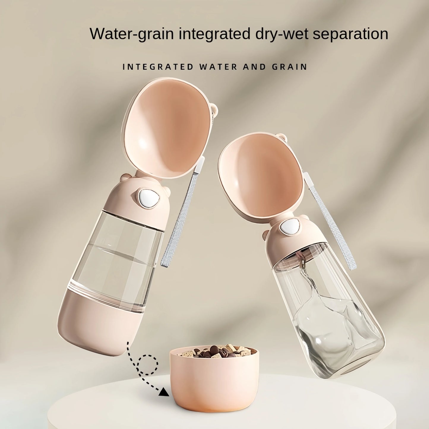 Portable Dog Water Bottle – Travel Pet Cup with Food Dispenser