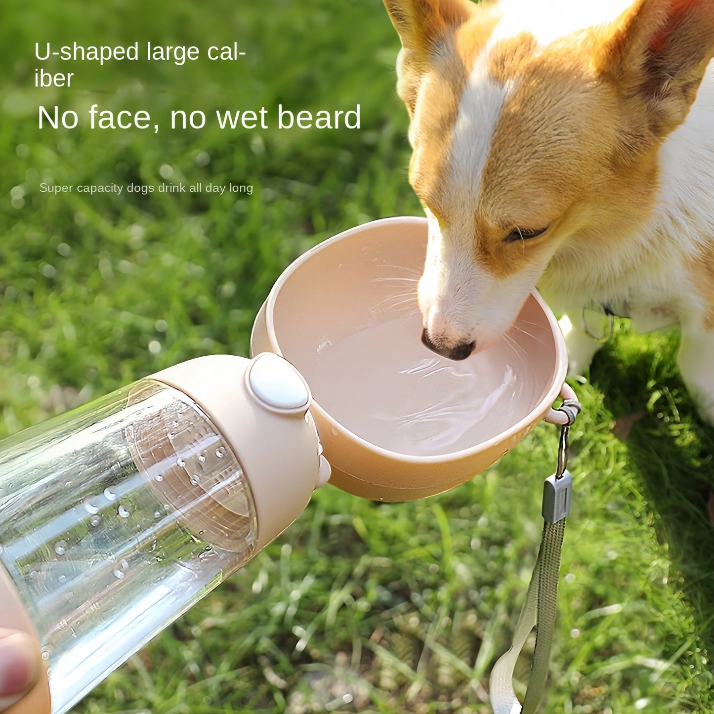 Portable Dog Water Bottle – Travel Pet Cup with Food Dispenser