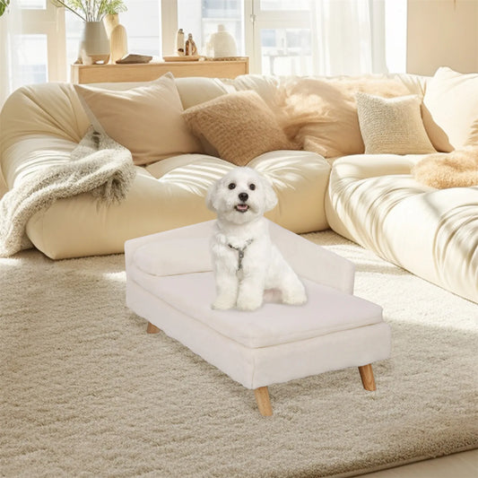 Elevated Pet Bed – Nordic Pet Sofa with Waterproof Cozy Pad & Sturdy Wooden Legs