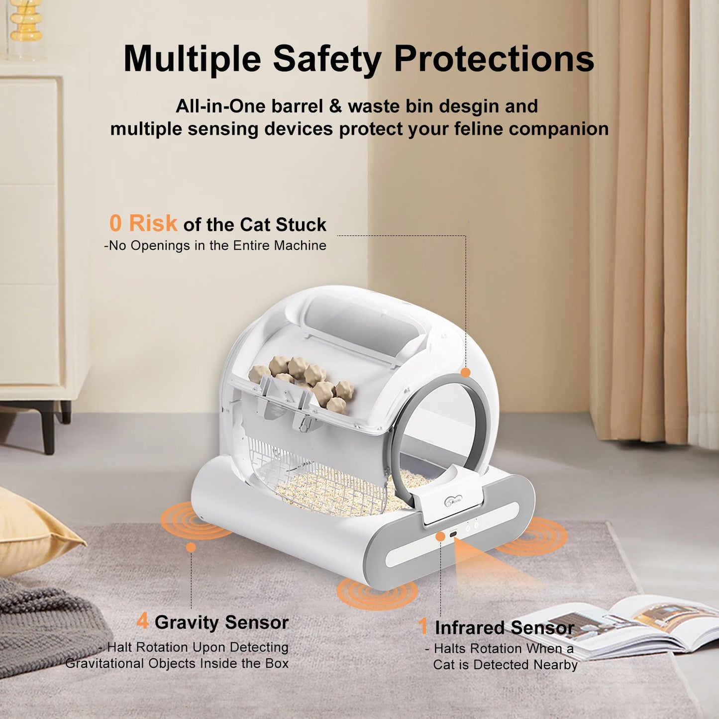 DOEL Smart Automatic Self-Cleaning Cat Litter Box with App Control and Mat – Large Multi-Cat Toilet