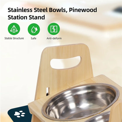 Height Adjustable Elevated Dog Bowls – Raised Feeder Stand for Dogs of All Sizes