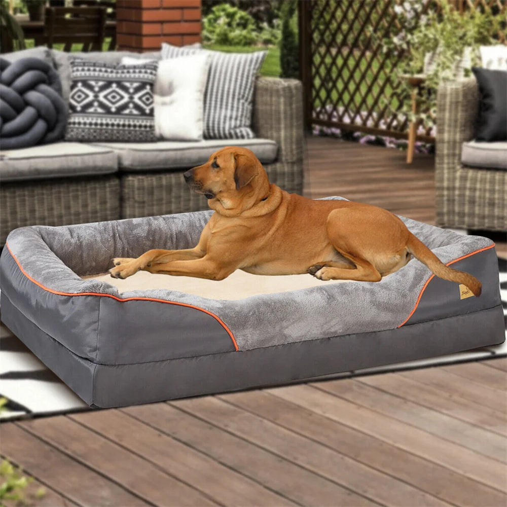Jumbo Large Orthopedic Dog Bed – Memory Foam Pet Sofa Couch