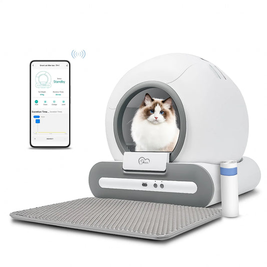 DOEL Smart Automatic Self-Cleaning Cat Litter Box with App Control and Mat – Large Multi-Cat Toilet