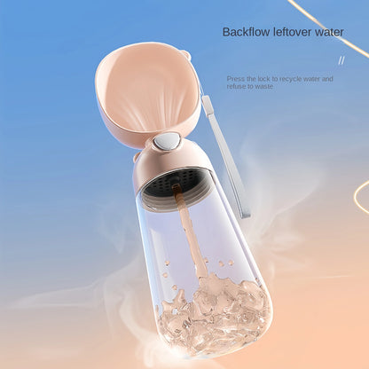 Portable Dog Water Bottle – Travel Pet Cup with Food Dispenser