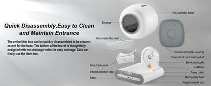 DOEL Smart Automatic Self-Cleaning Cat Litter Box with App Control and Mat – Large Multi-Cat Toilet