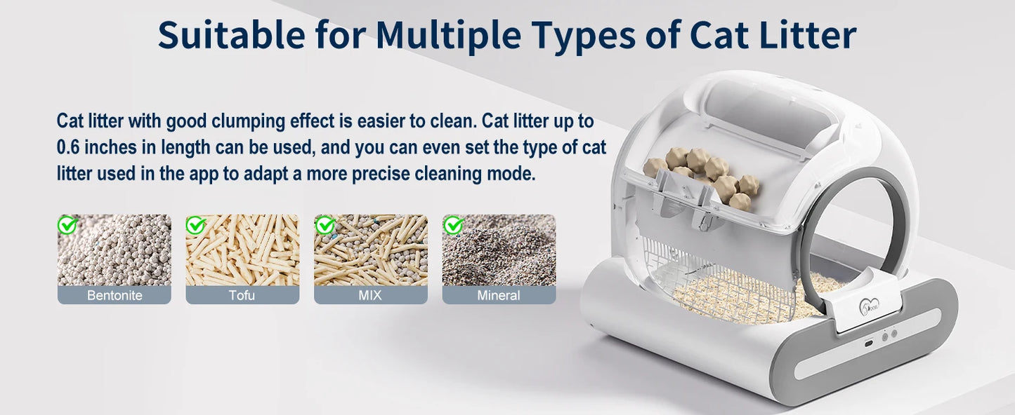DOEL Smart Automatic Self-Cleaning Cat Litter Box with App Control and Mat – Large Multi-Cat Toilet