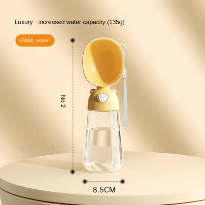 Portable Dog Water Bottle – Travel Pet Cup with Food Dispenser
