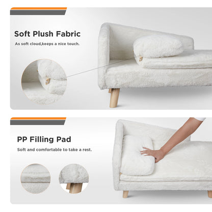 Elevated Pet Bed – Nordic Pet Sofa with Waterproof Cozy Pad & Sturdy Wooden Legs