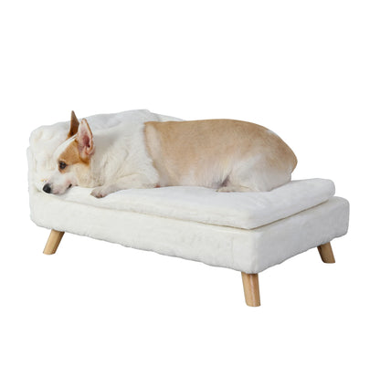 Elevated Pet Bed – Nordic Pet Sofa with Waterproof Cozy Pad & Sturdy Wooden Legs