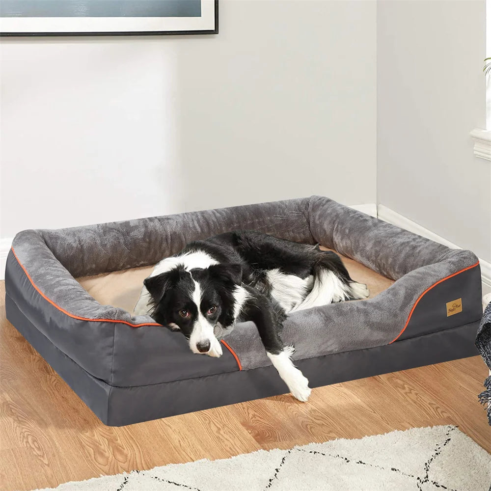 Jumbo Large Orthopedic Dog Bed – Memory Foam Pet Sofa Couch