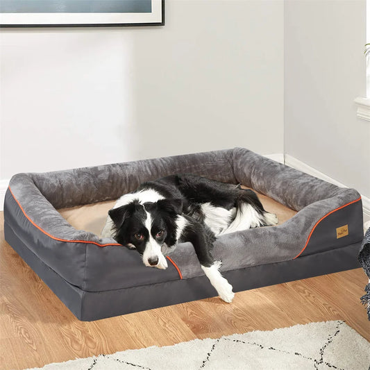 Jumbo Large Orthopedic Dog Bed – Memory Foam Pet Sofa Couch