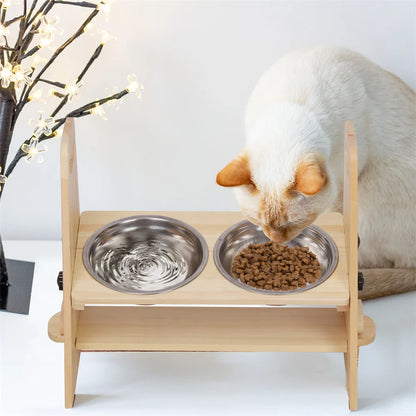 Height Adjustable Elevated Dog Bowls – Raised Feeder Stand for Dogs of All Sizes