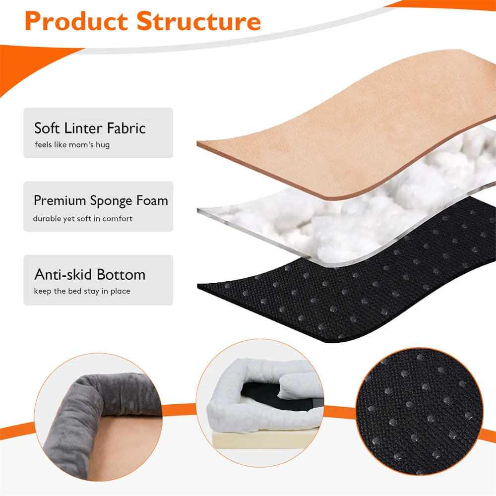Jumbo Large Orthopedic Dog Bed – Memory Foam Pet Sofa Couch
