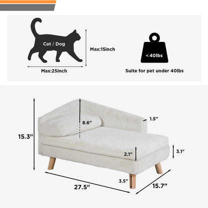 Elevated Pet Bed – Nordic Pet Sofa with Waterproof Cozy Pad & Sturdy Wooden Legs