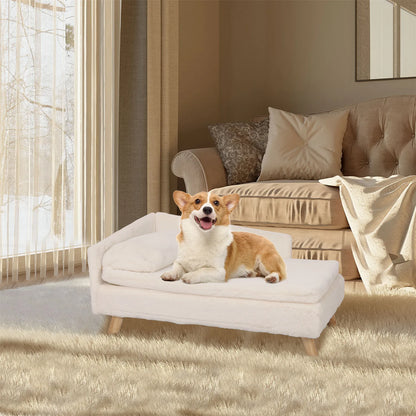 Elevated Pet Bed – Nordic Pet Sofa with Waterproof Cozy Pad & Sturdy Wooden Legs
