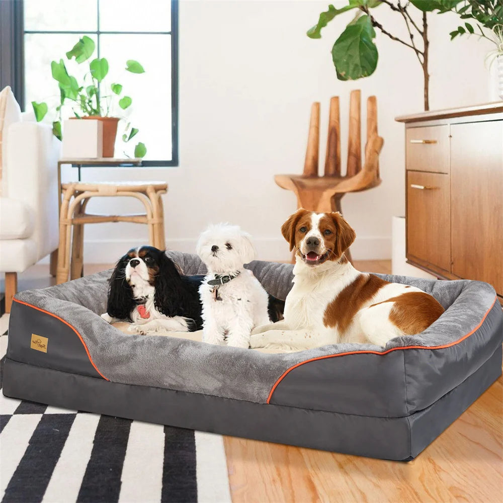 Jumbo Large Orthopedic Dog Bed – Memory Foam Pet Sofa Couch