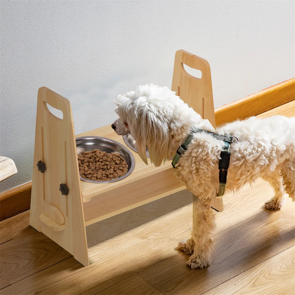 Height Adjustable Elevated Dog Bowls – Raised Feeder Stand for Dogs of All Sizes