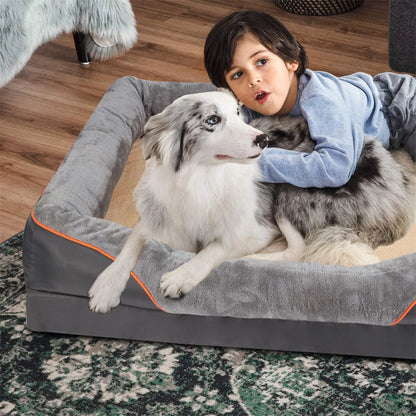 Jumbo Large Orthopedic Dog Bed – Memory Foam Pet Sofa Couch