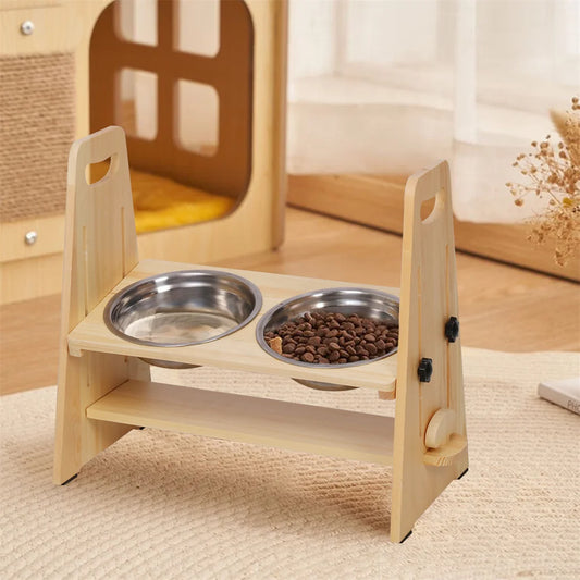 Height Adjustable Elevated Dog Bowls – Raised Feeder Stand for Dogs of All Sizes